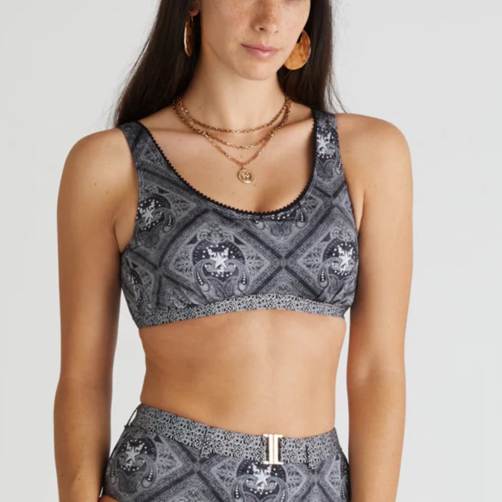 Aqua Blue Imperial Print Lucy D/DD Top